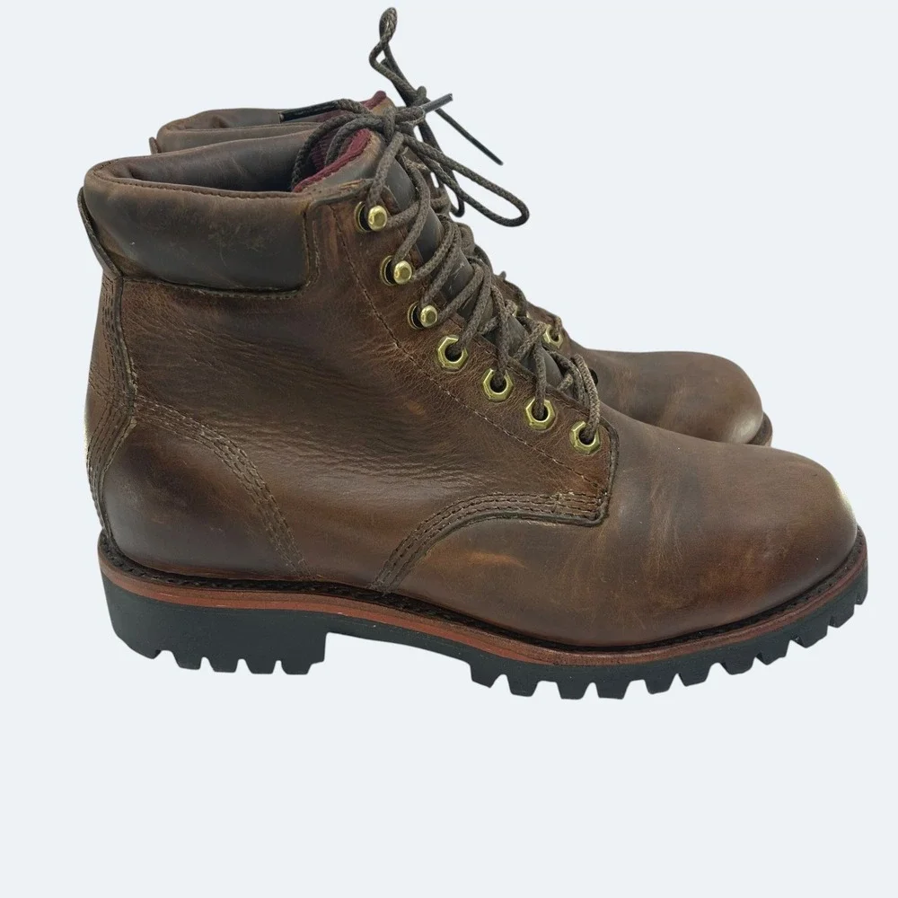 Vintage L.L. Bean Gorpcore Work Boots 8 D Leather Heritage Rugged Brown Utility